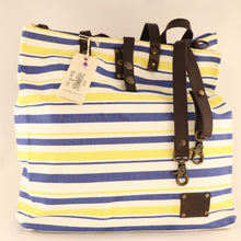 Load image into Gallery viewer, BellasOriginal Bags Canvas Blue Yellow &amp; White bag