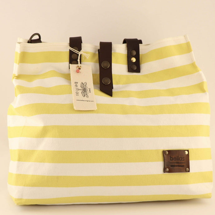 BellasOriginal Bags Canvas Yellow & White bag
