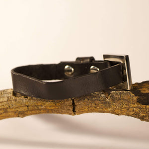 BellasOriginal Bracelets Black leather bracelet with Swarovski crystal