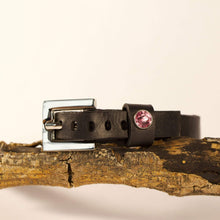 Load image into Gallery viewer, BellasOriginal Bracelets Black leather bracelet with Swarovski crystal