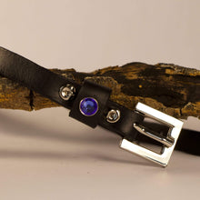 Load image into Gallery viewer, BellasOriginal Bracelets Black leather bracelet with Swarovski crystal