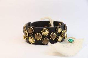 BellasOriginal Bracelets Dark Brown leather bracelet with rivets