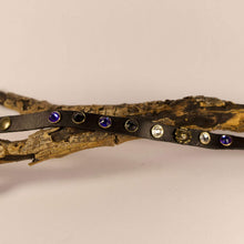 Load image into Gallery viewer, BellasOriginal Bracelets Swarovski crystals black leather bracelet