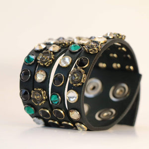 BellasOriginal Bracelets Swarovski green leather bracelet