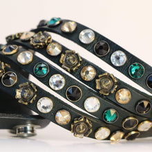 Load image into Gallery viewer, BellasOriginal Bracelets Swarovski green leather bracelet