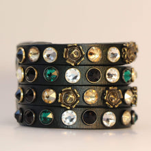 Load image into Gallery viewer, BellasOriginal Bracelets Swarovski green leather bracelet
