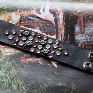 BellasOriginal Bracelets Swarovski vintage black leather bracelet