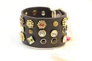 BellasOriginal Bracelets Wide Vintage Black leather bracelet