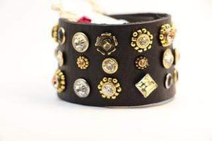 BellasOriginal Bracelets Wide Vintage Black leather bracelet