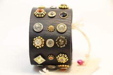 Load image into Gallery viewer, BellasOriginal Bracelets Wide Vintage Black leather bracelet
