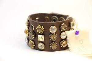 BellasOriginal Bracelets Wide Vintage Dark Brown leather bracelet