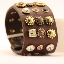 Load image into Gallery viewer, BellasOriginal Bracelets Wide Vintage Dark Brown leather bracelet