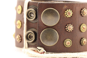 BellasOriginal Bracelets Wide Vintage Dark Brown leather bracelet